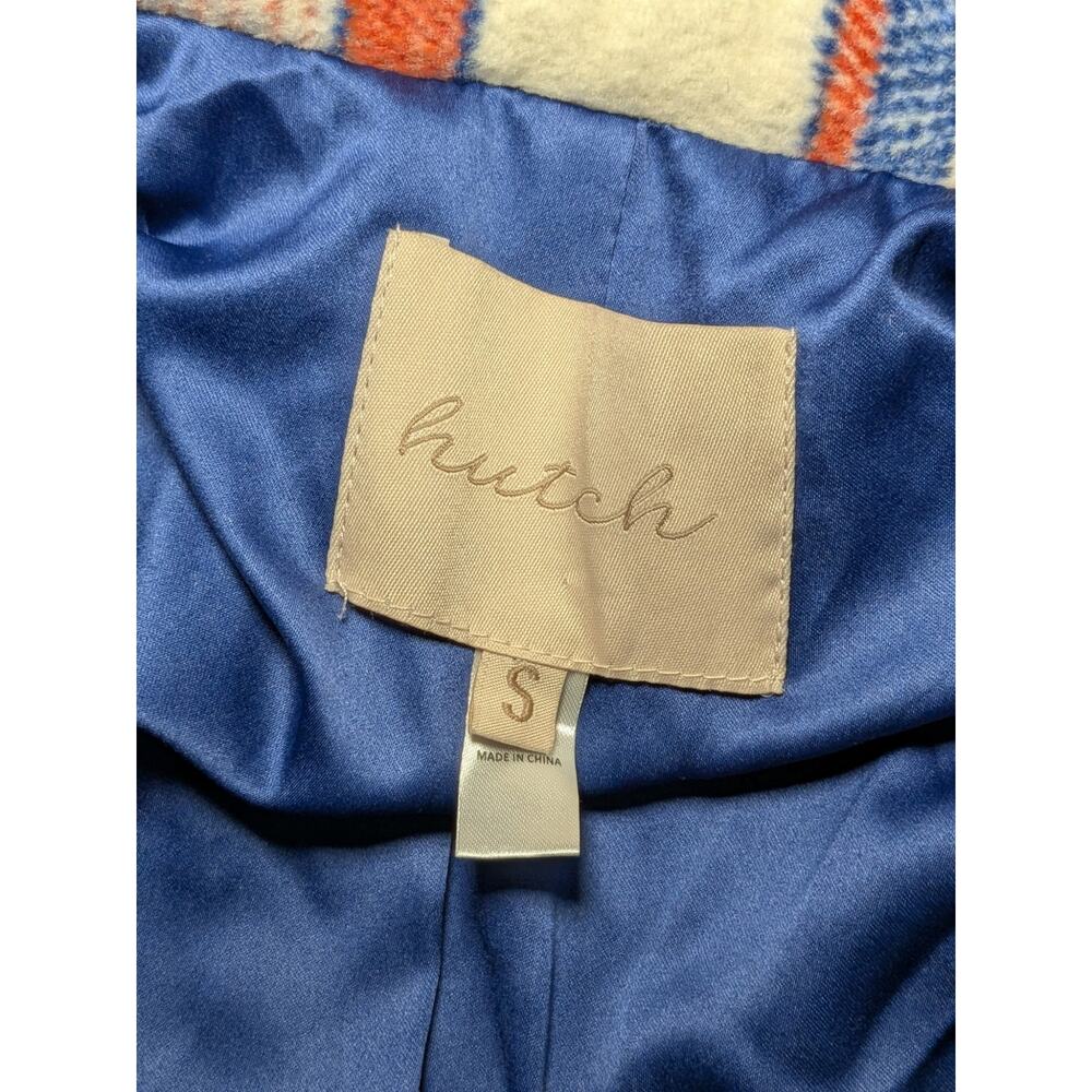 Hutch x Anthropologie Donna Plaid Shirt Jacket Shacket Women's Sz S Orange Blue - Picture 4 of 11